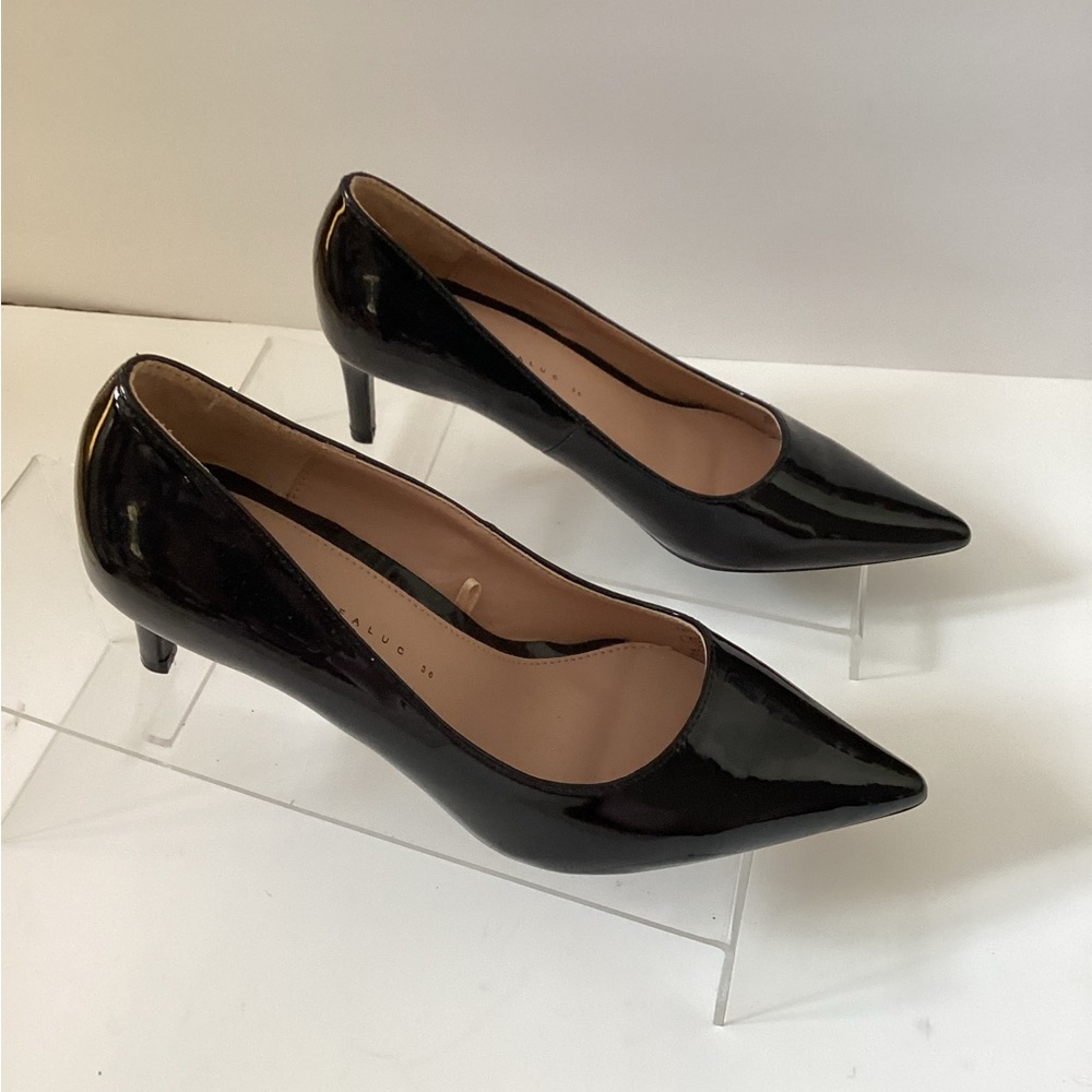 ZARA TRAFALUC PATENT LEATHER Black Heels